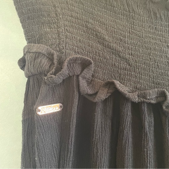 Raisins Loose Beach Day Pants Summer Pull-on Swimsuit Cover Up Black Wide Leg M - Picture 8 of 11